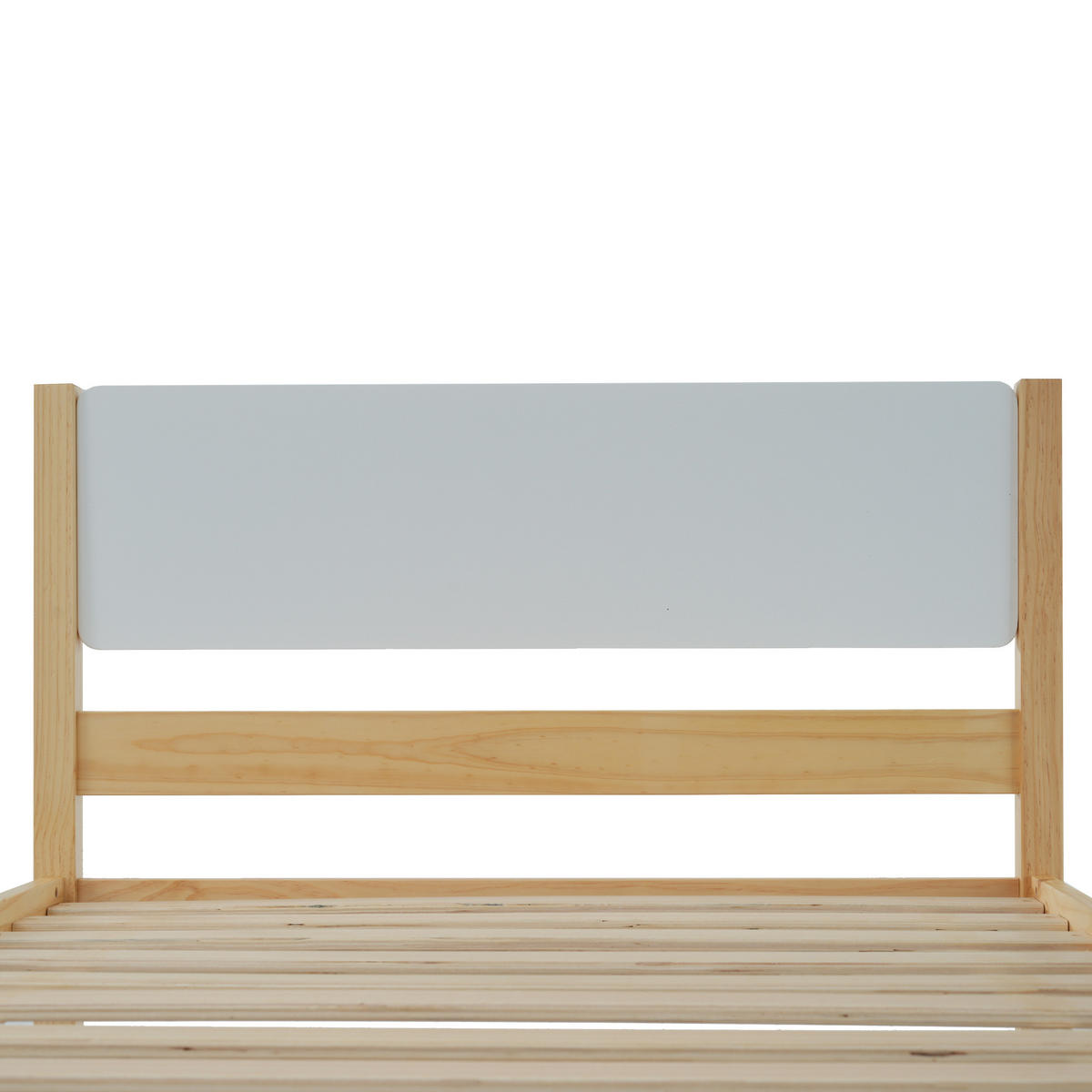 RAHMENBETT 90/200 cm Kiefernholzrahmen mit Kopf- und Fußteil in Weiß und Natur - Naturfarben, Holz (140/200cm) - OKWISH