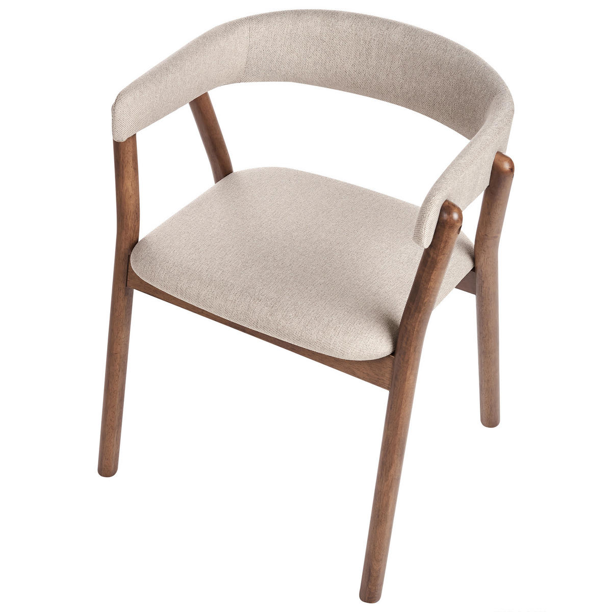 ESSZIMMERSTUHL 2er-Set Beige Mylo - Beige/Braun, Textil (58/77/56cm) - Beliani