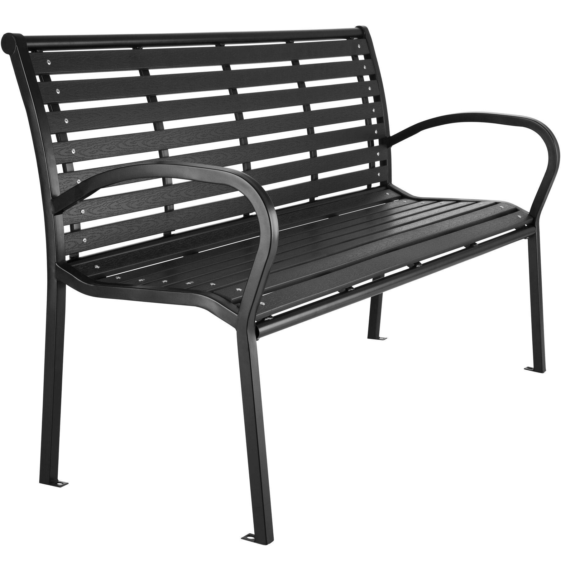 GARTENBANK Pino,126 x 62 x 81,5 cm,schwarz - Schwarz, Metall (62/81.5/126cm) - tectake