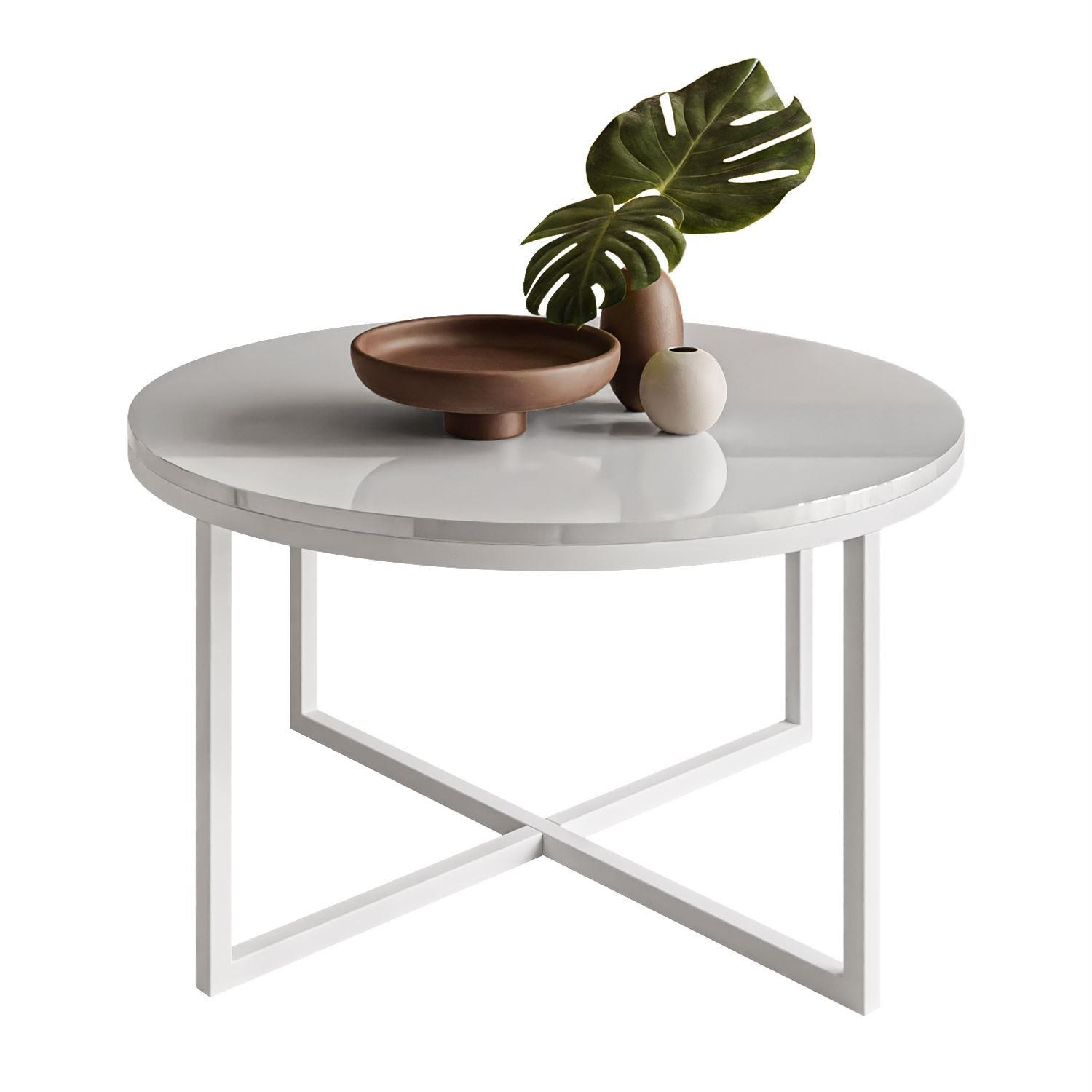 COUCHTISCH CIRI-X GLASS Hochglanz - Weiß, Glas (70/70/44.4cm) - Lookway
