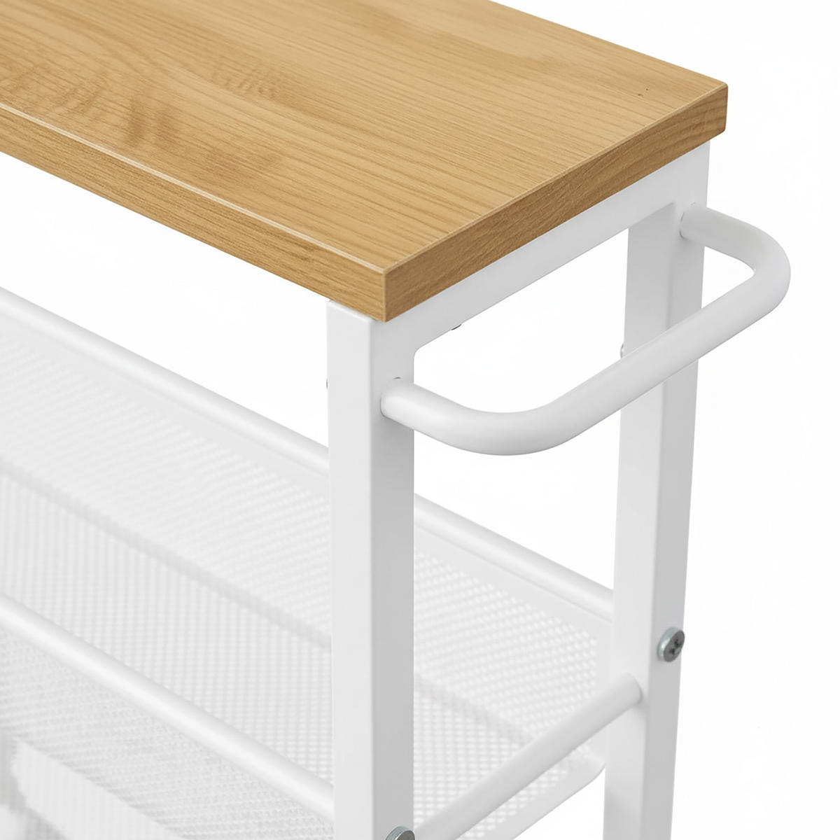 NISCHENWAGEN - Weiß, Holzwerkstoff/Metall (13/77/45cm) - Relaxdays