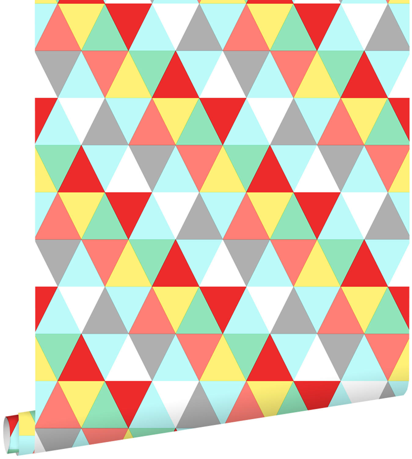 TAPETE Dreiecke 53 cm x 10.05 m - Rot, Papier (53/0.1cm) - ESTAhome