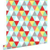 TAPETE Dreiecke 53 cm x 10.05 m - Rot, Papier (53/0.1cm) - ESTAhome