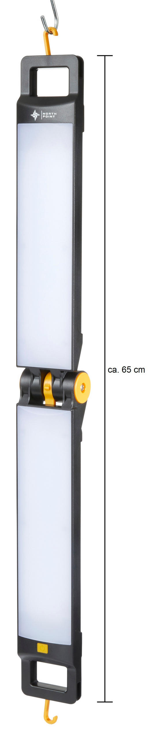 AKKU-ARBEITSLEUCHTE - klappbar mit Standfuß, Haken und Magneten für mobile Ausleuchtung, 2er-Set - Schwarz, Kunststoff (6/7/68cm) - Northpoint