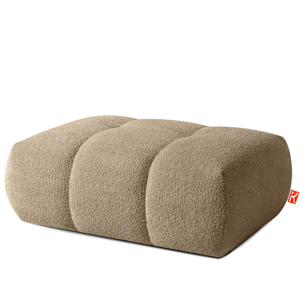 POUF LIRA, Beige, Bouclé - Beige, Holz/Holzwerkstoff (96/43/50cm) - KONSIMO®