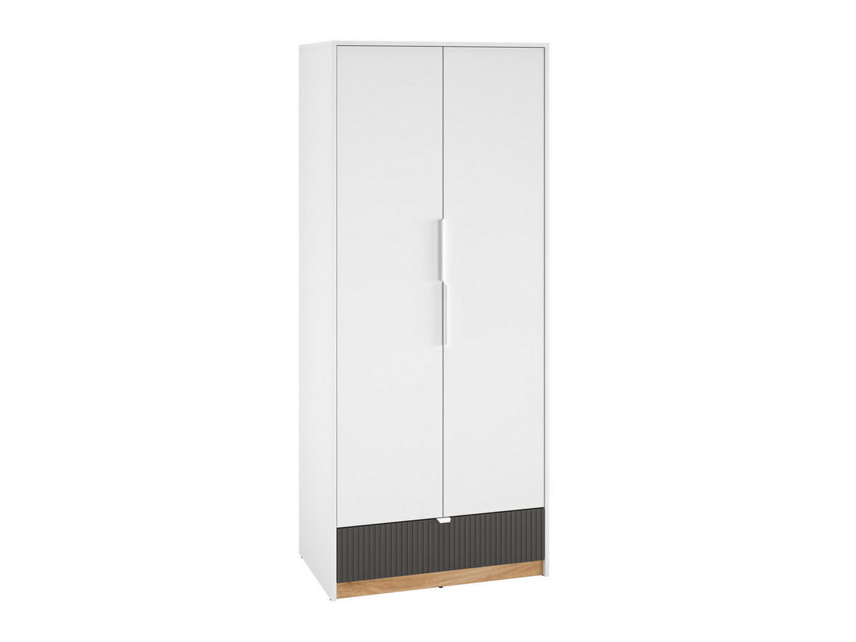 KLEIDERSCHRANK TORINO Weiß 82x53x196 cm - Weiß, Holzwerkstoff (82/196/53cm) - FURNLUX