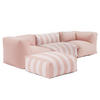 GARTENSOFA mit 4 Sitzplätzen, Puderrosa - Pink, Textil - Oviala