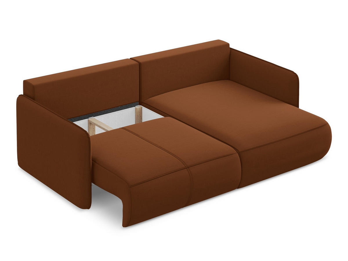 3-SITZER SOFA mit Schlaffunktion Chenille Stoff Blau - Blau/Schwarz, Kunststoff/Textil (216/86/105cm) - Makamii