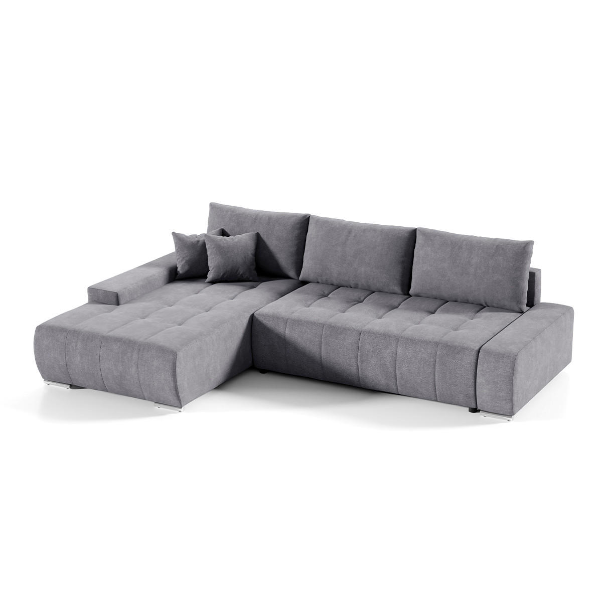 ECKSOFA Jonas 4 Sitzplätze Grau - Grau, Holzwerkstoff (265/185cm) - Petits-meubles