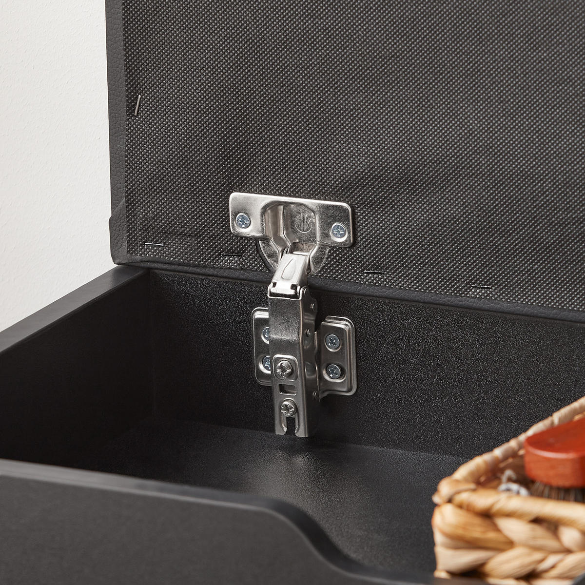 SCHUHBANK Schwarz - Schwarz, Holzwerkstoff (60/50/30cm) - SoBuy