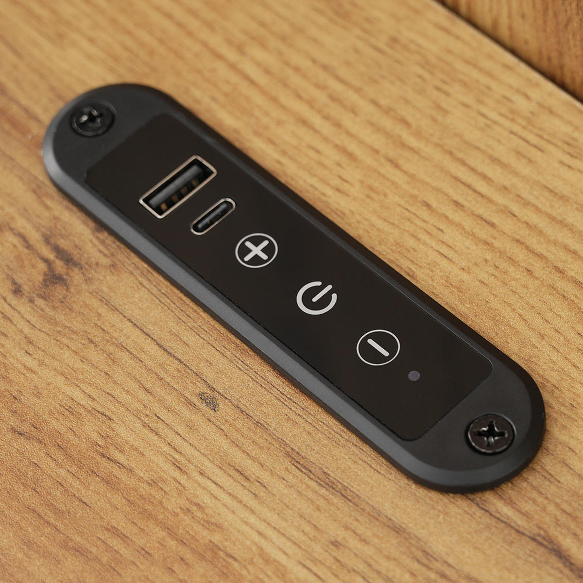 POLSTERBETT 160x200 cm in Eiche mit LED-Downlights & USB-C - Eichefarben, Holzwerkstoff (160/200cm) - Modfu