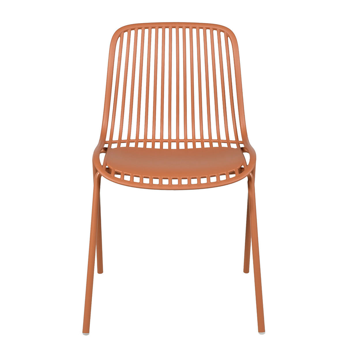 GARTENSTUHL - 4er-Set - Stahl / Polypropylen - Terracotta, Kunststoff/Metall (51/82/54cm) - home24