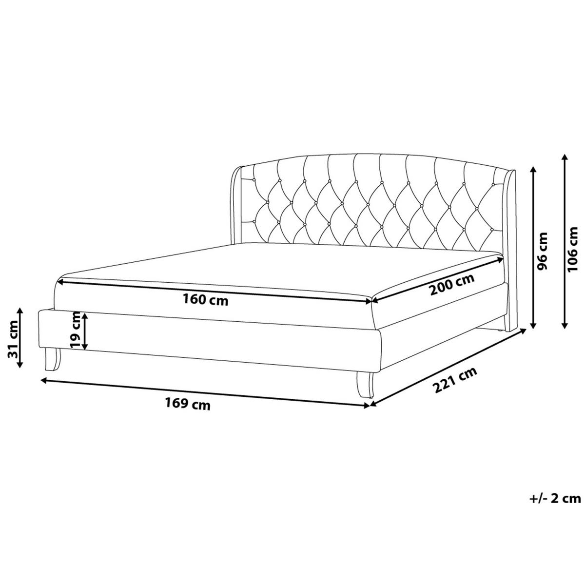 POLSTERBETT 160/200cm Beige Bordeaux - Beige, Textil (160/200cm) - Beliani