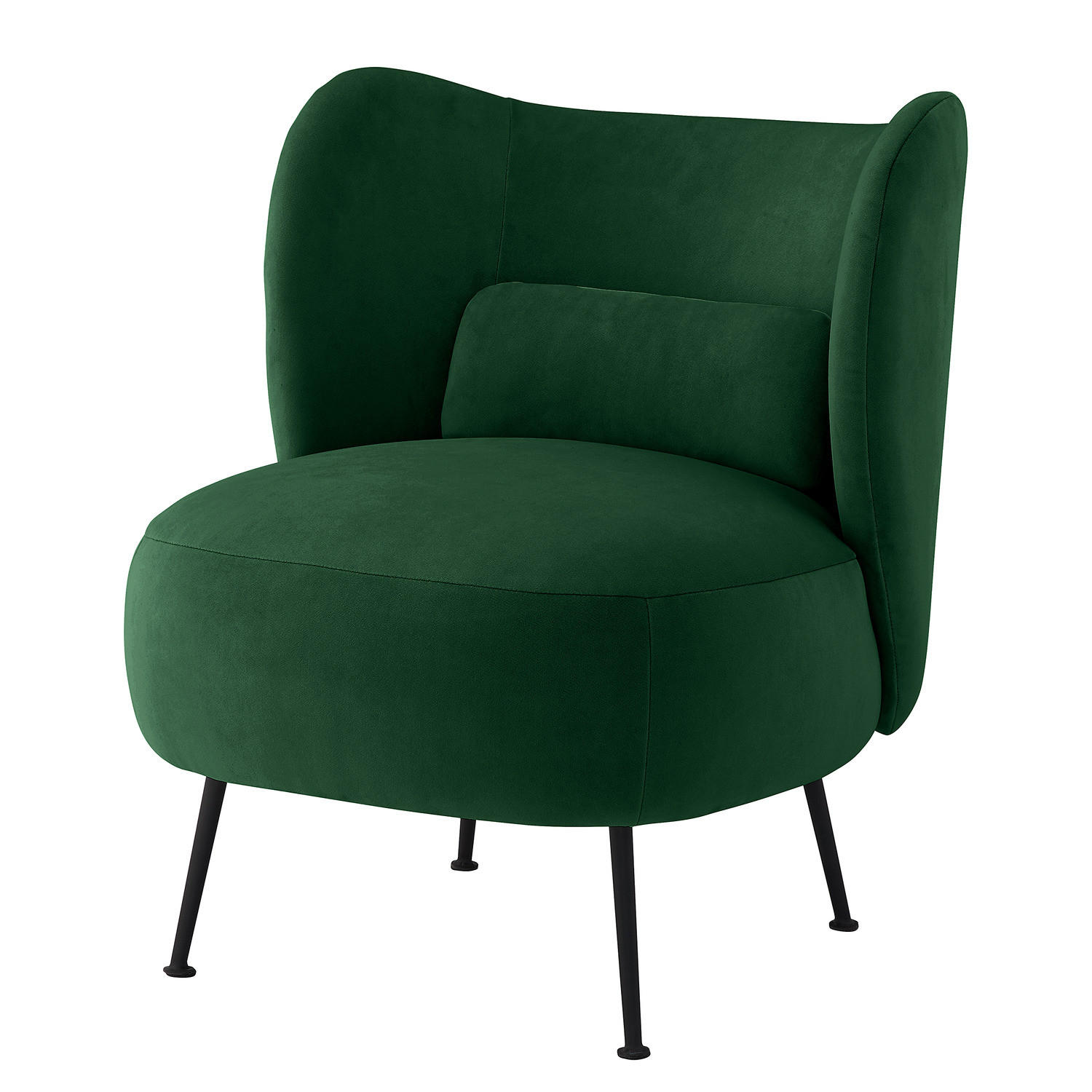 LOUNGESESSEL - Dunkelgrün/Schwarz, Textil/Metall (61/72/71cm) - home24