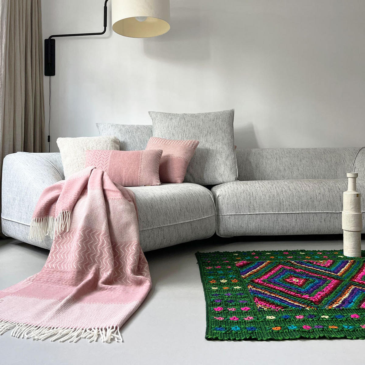 WOLLDECKE Uptown rosa 140x200 Neuseeländische Lammwolle - Pink, Textil (140/200cm) - Malagoon