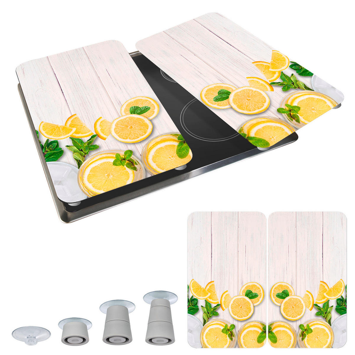 HERDABDECKPLATTEN aus Glas 52/30 cm - Multicolor, Glas (30/52cm) - Wenko