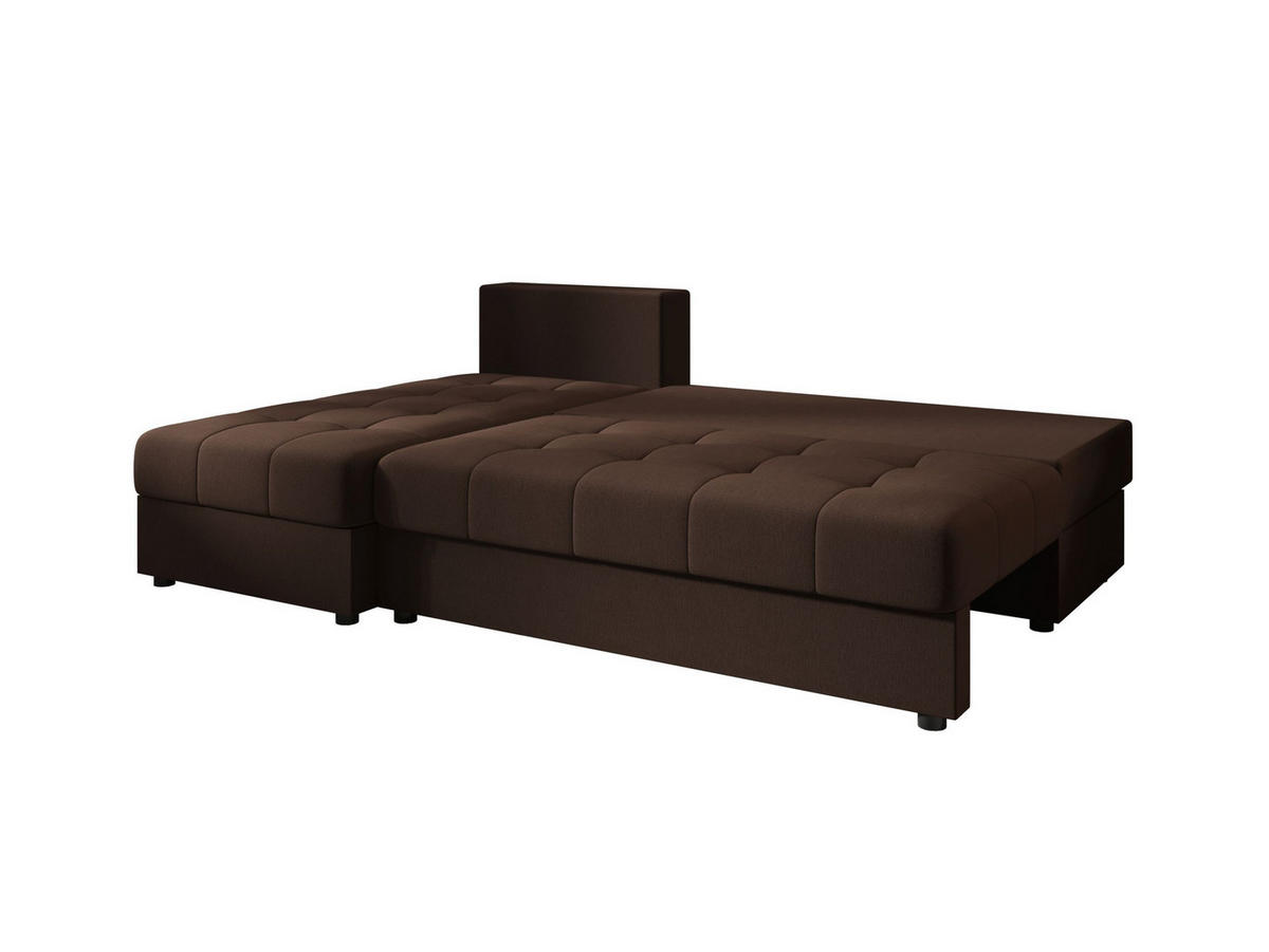 ECKSOFA MOS L Cosmic 800 Links mit Schlaffunktion - Braun, Textil (200/143cm) - Bedante