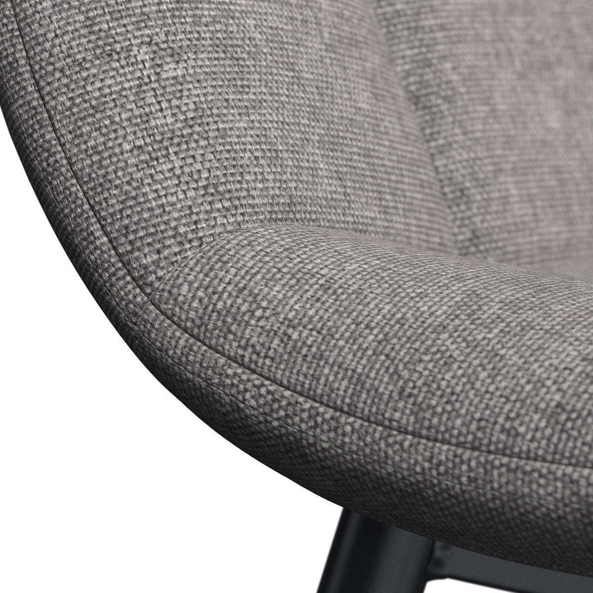 STUHL Ria Grau Mikrofaser Gepolstert - Grau, Metall (44/87/54cm) - Bessagi Home