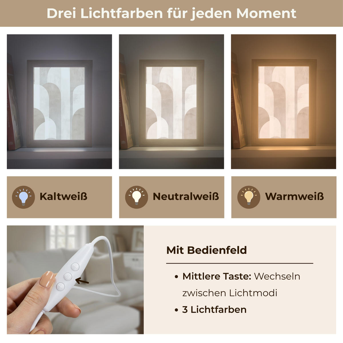 STOLNÍ LAMPA Abstraktní oblouky - Moderní - Béžová 15x20 cm - barva koloniálního buku, kompozitní dřevo (8/15/20cm) - OnlyWow