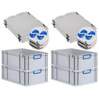 EUROBOX 4x Nextgen Color Mit Auflagedeckel 22x40x60cm Griffe Blau Geschlossen - Blau, Kunststoff (40/22/60cm) - PROREGAL