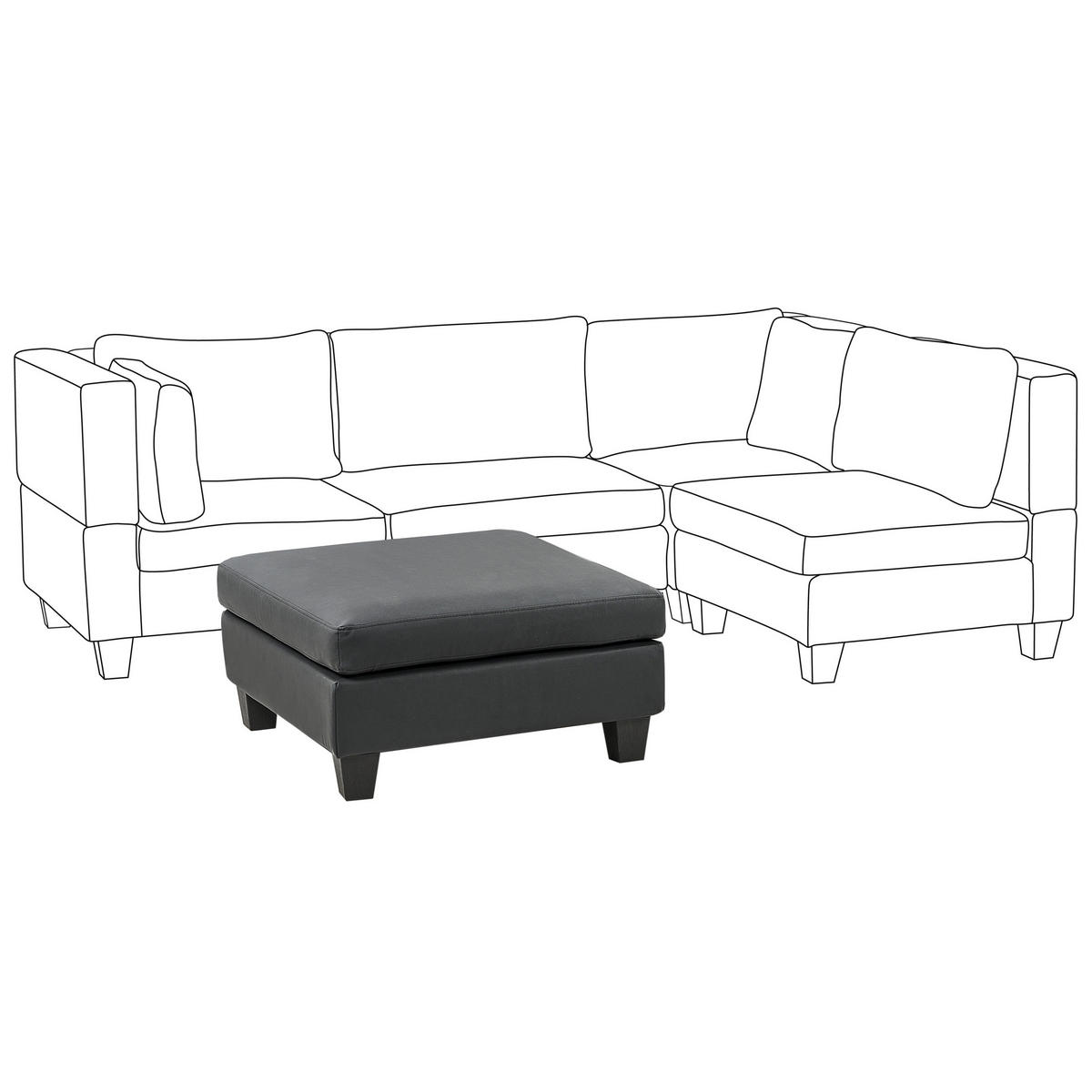 OTTOMANE Schwarz Unstad - Schwarz, Kunststoff (76/39/76cm) - Beliani