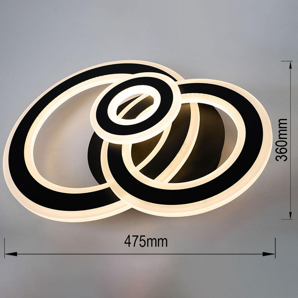 LED DECKENLEUCHTE Metall Grau RIO - Grau, Metall (47.5/36/7cm) - Wofi