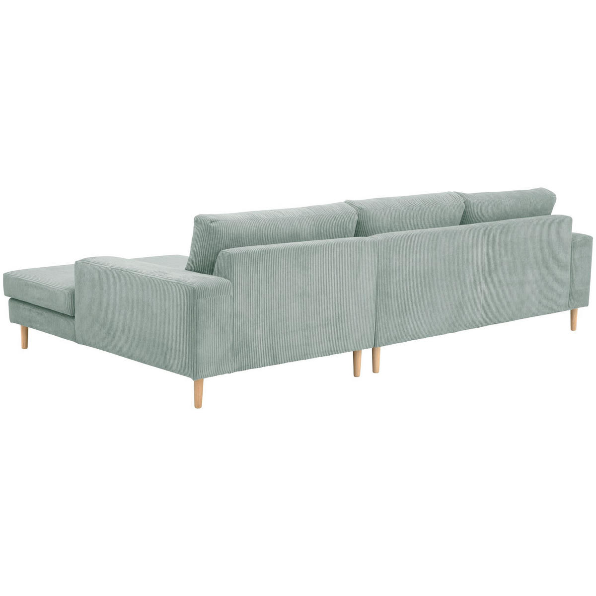 SOFA mit Longchair rechts Kaylynn Cordstoff silber - Silberfarben, Kunststoff (175/294cm) - 58aufmkessel
