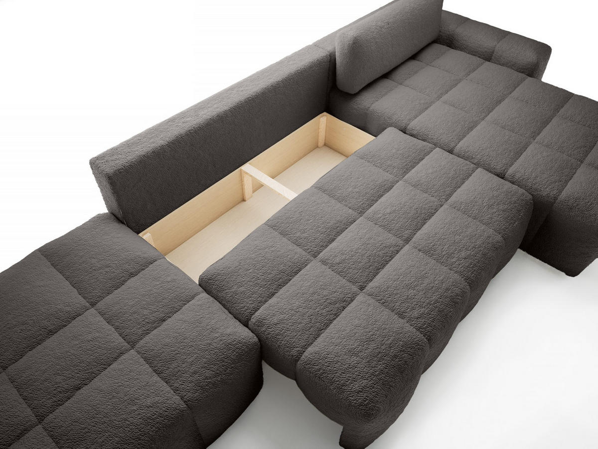 ECKSOFA mit Schlaffunktion Liptitz La, Grau - Grau, Textil (100/363cm) - Fedve