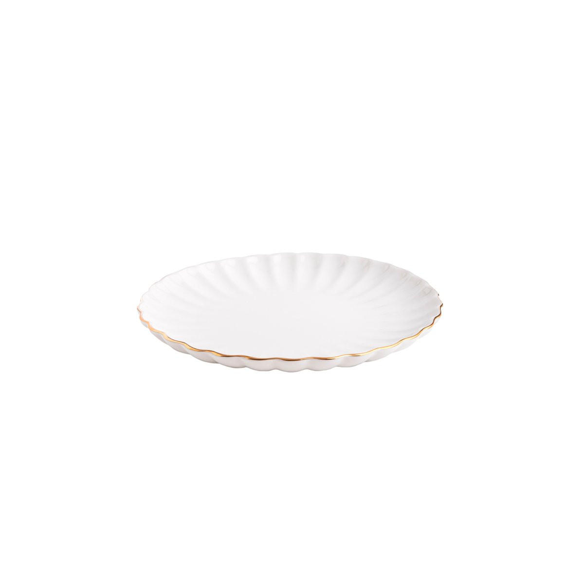 DESSERTTELLER Melida mit Goldrand 20 cm 6er-Set - Weiß, Keramik (20/20/1cm) - Homla