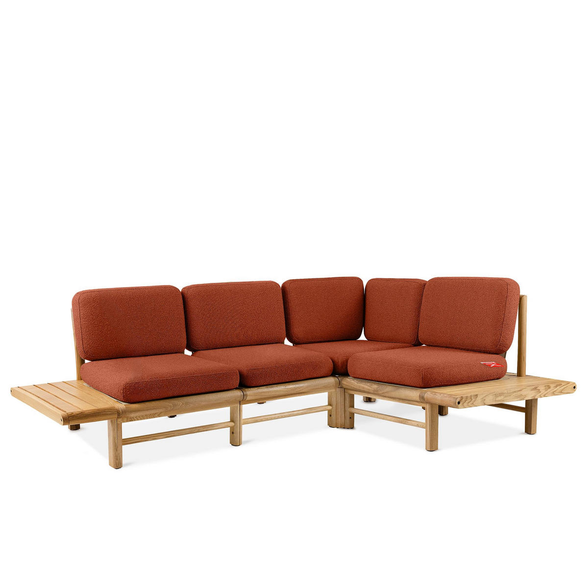 LOUNGESOFA ATREDA rechts - Orange, Holz/Textil (245/74/175cm) - KONSIMO®