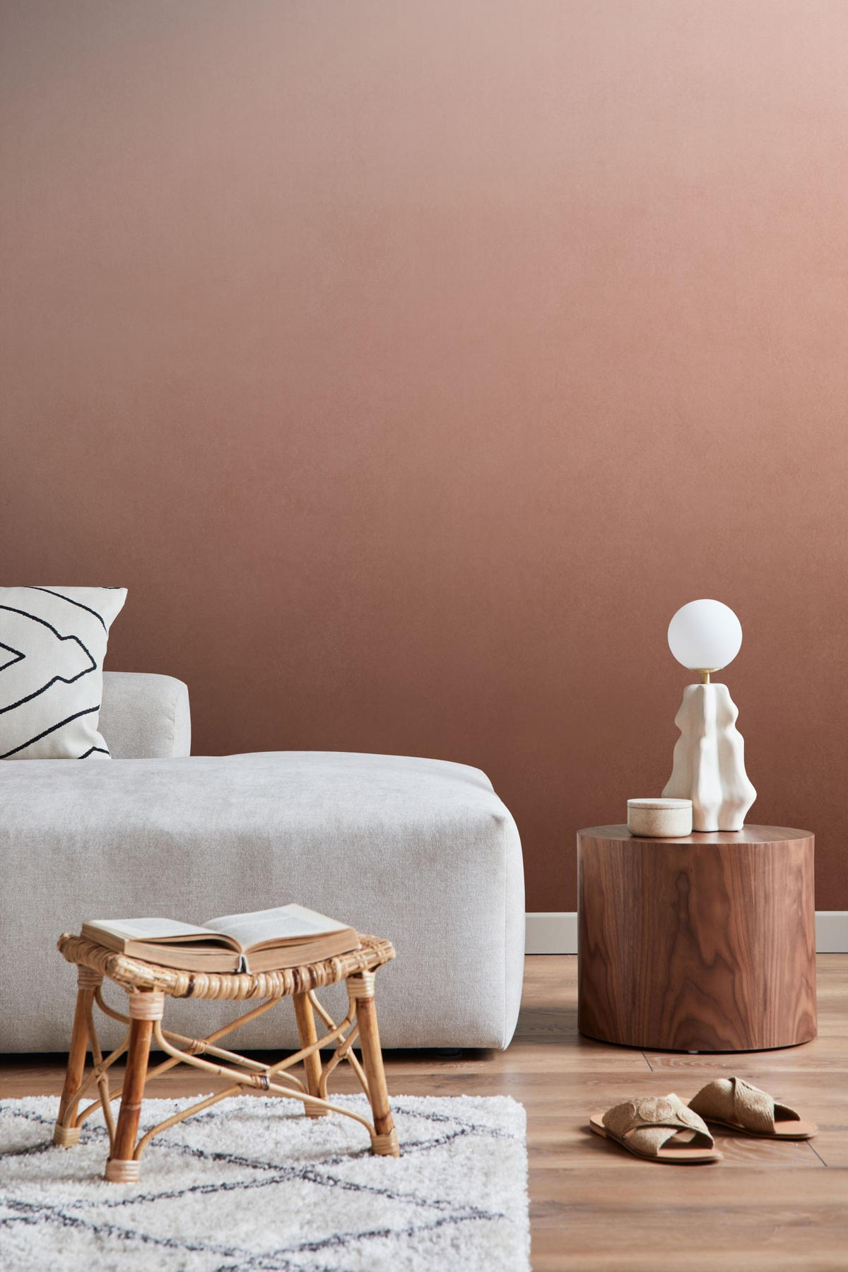 FOTOTAPETE Dip-Dye Muster 200 x 279 cm - Terracotta, Papier (200/279cm) - ESTAhome