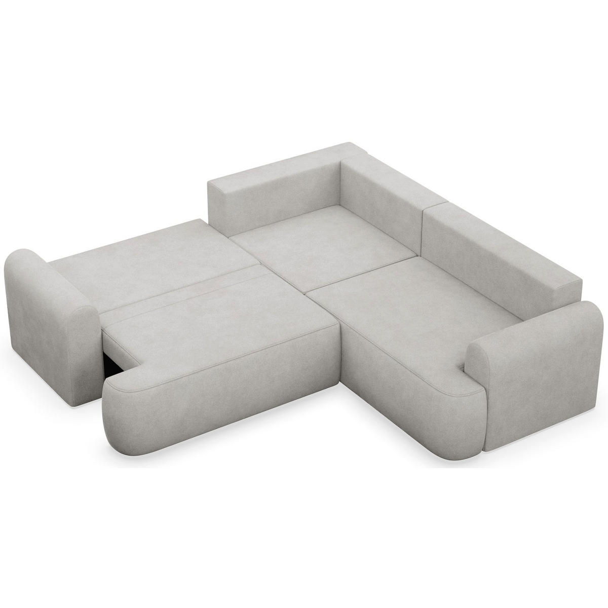 ROHOVÁ POHOVKA Ovo Krémový manšestr univerzální s úložným prostorem - černá/světle šedá, textil/plast (245/245cm) - Selsey