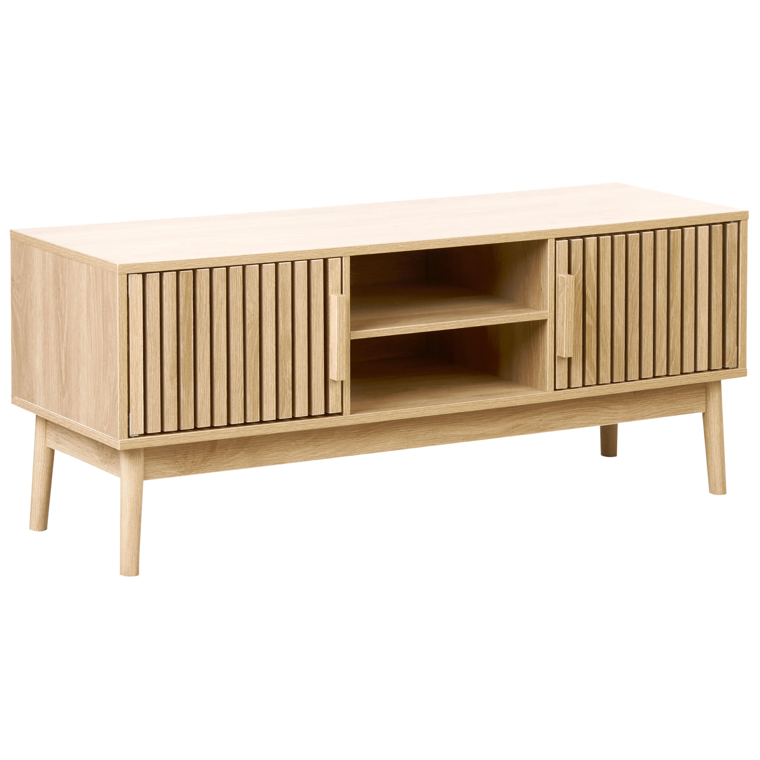 TV-MÖBEL Hellbraun Lynwood - Braun, Holzwerkstoff (117/48/40cm) - Beliani