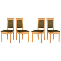ESSZIMMERSTUHL Set 4x ROMA 15 grandson, zetta 297 - Waldgrün/Birkefarben, Holz (45/96/41cm) - Leaf Design