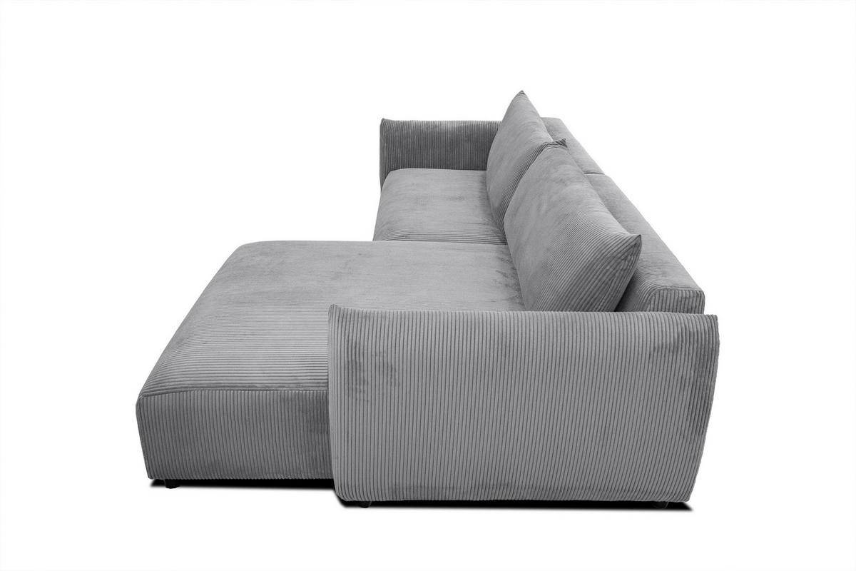 ECKSOFA TAUER 5-Sitzer, hellgrau - Hellgrau/Schwarz, Holzwerkstoff/Kunststoff (292/174cm) - Courtois Laville