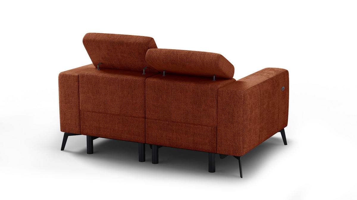 RELAXSOFA MORELLO 2-Sitzer, rostrot, 2 x Relax Zero Gravity - Orange, Holz/Textil (164/82/103cm) - Courtois Laville