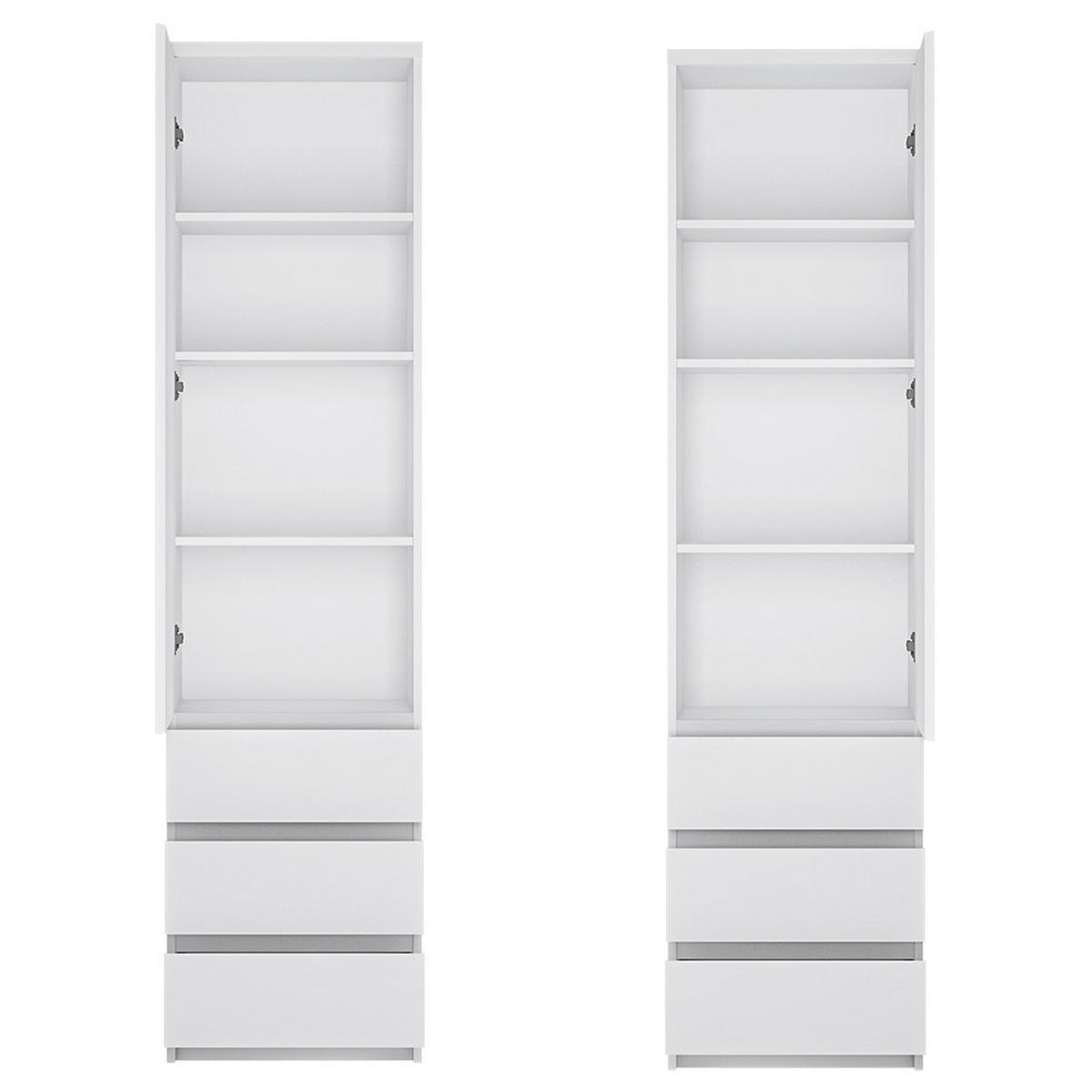 JUGENDZIMMER-SET 3-TLG. Fortaleza-48 - Weiß, Holzwerkstoff (257/200/206cm) - Lomado