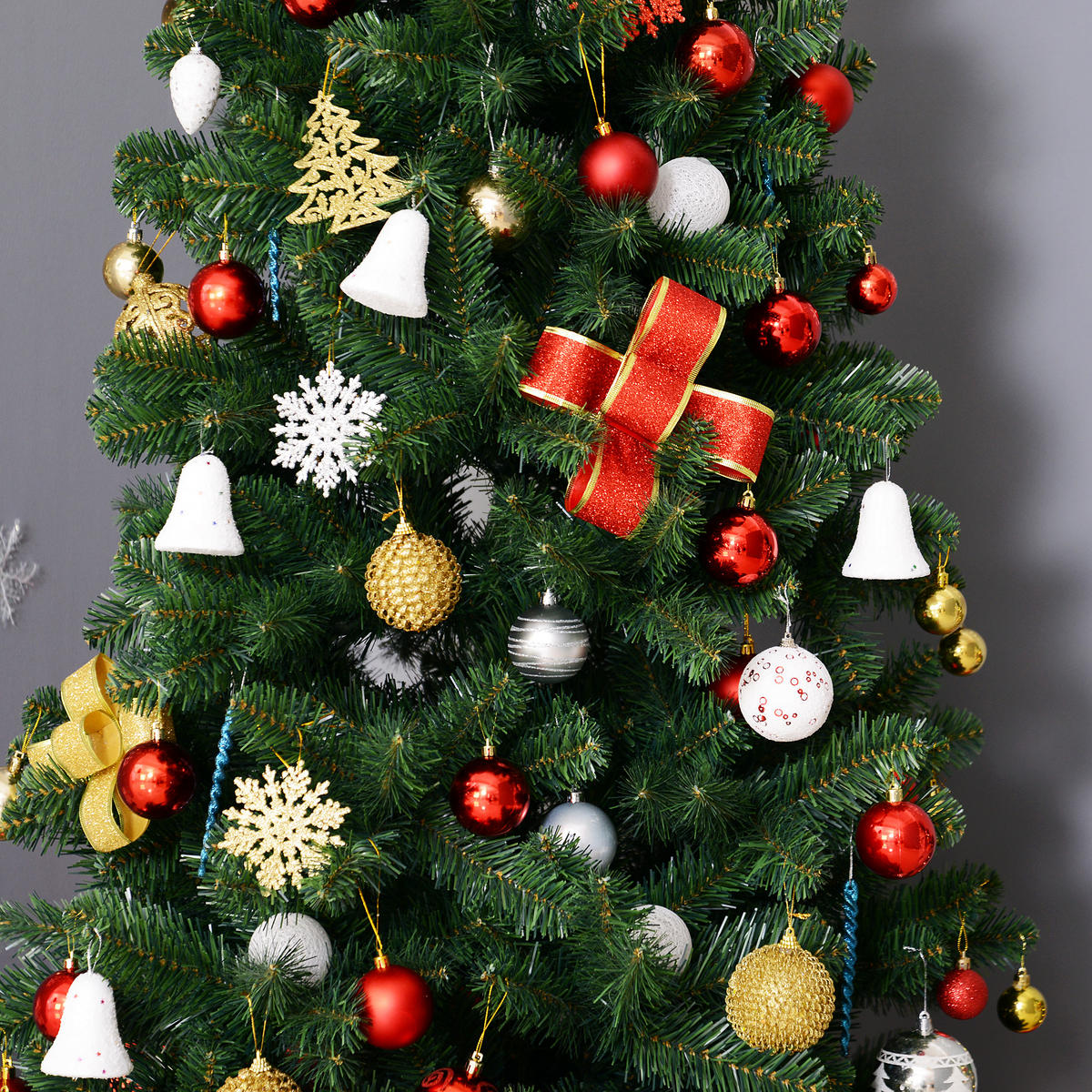WEIHNACHTSBAUM Christbaum Kunsttanne Tannenbaum mit Beere Metallfuß PET - Grün, Kunststoff (210cm) - HOMCOM