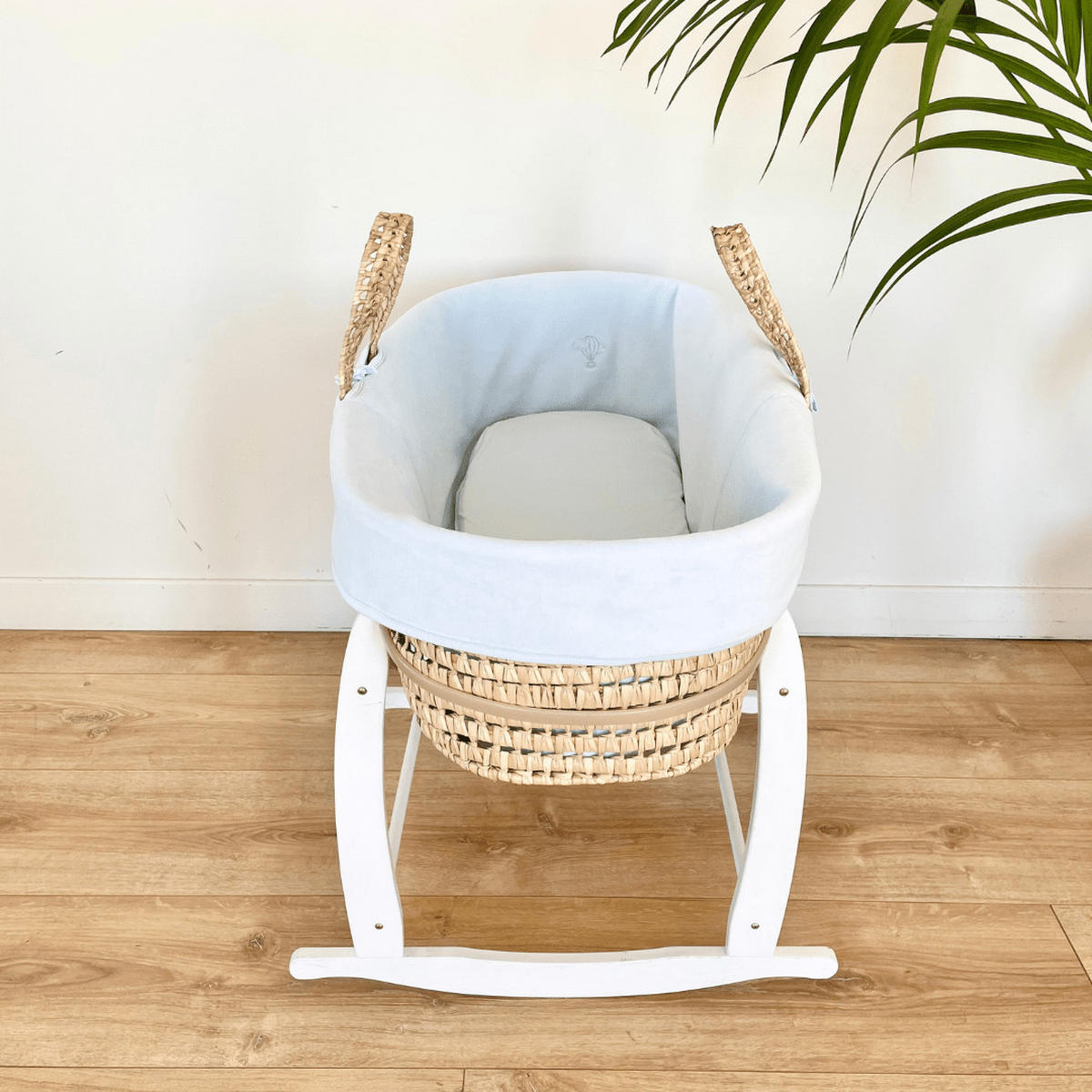 BABYTRAGEKORB Bio-Baumwolle blau - Blau, Naturmaterialien (29/78cm) - Premiers Moments