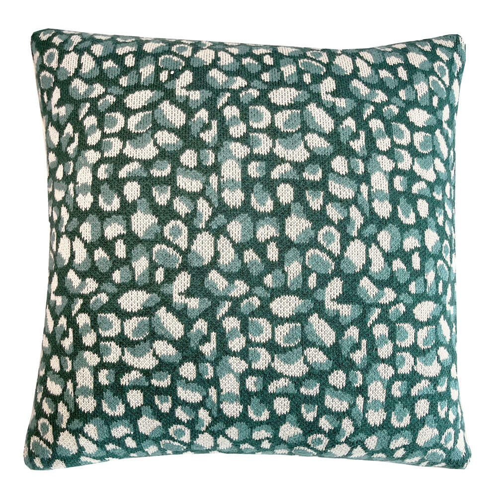DEKOKISSEN Primitives Punkt gestrickt grün 50x50 - Grün, Textil (50/50/12cm) - Malagoon