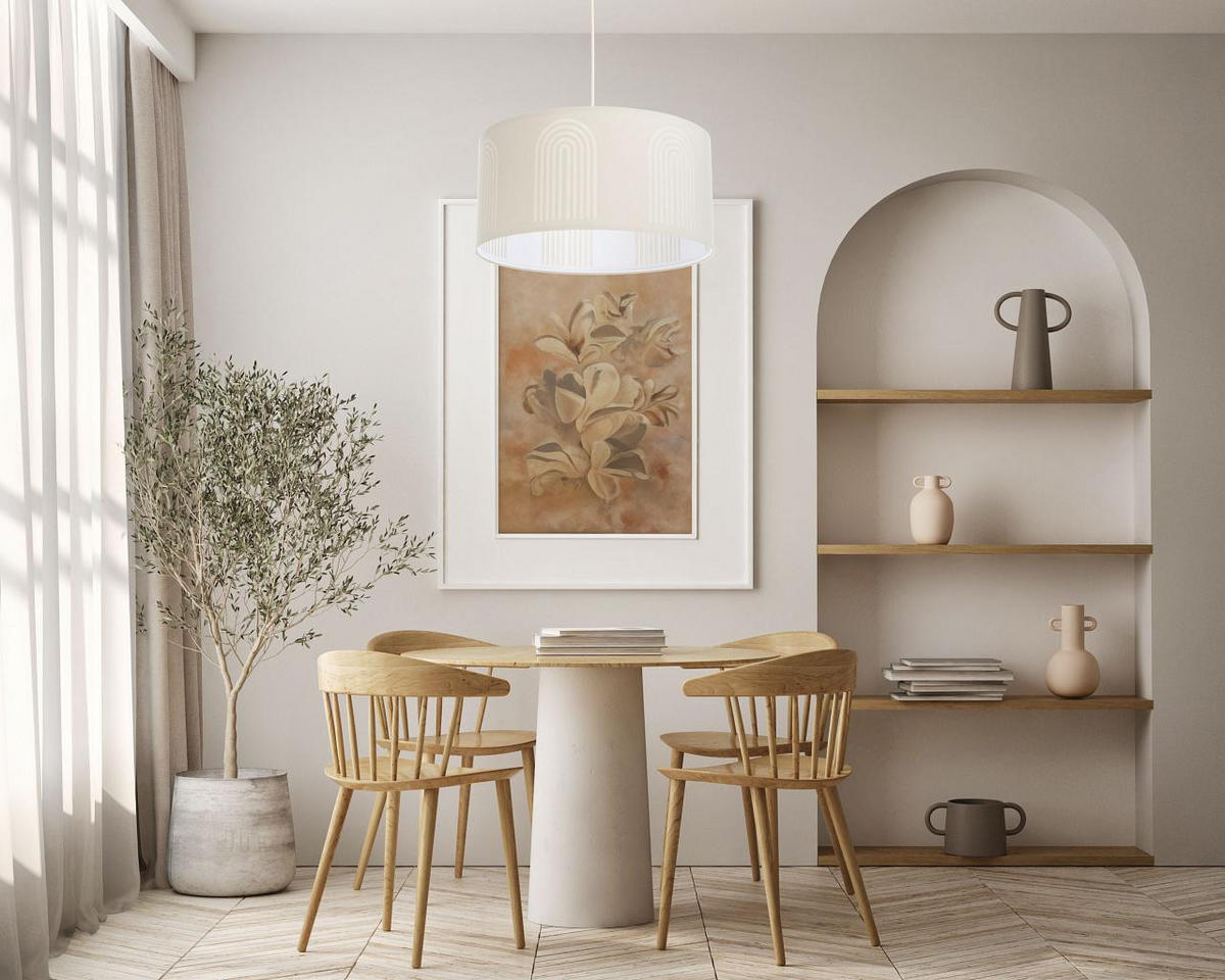 HÄNGELEUCHTE Weiß 40/90 cm - Beige/Weiß, Kunststoff (20/0.4/90cm) - ONZENO