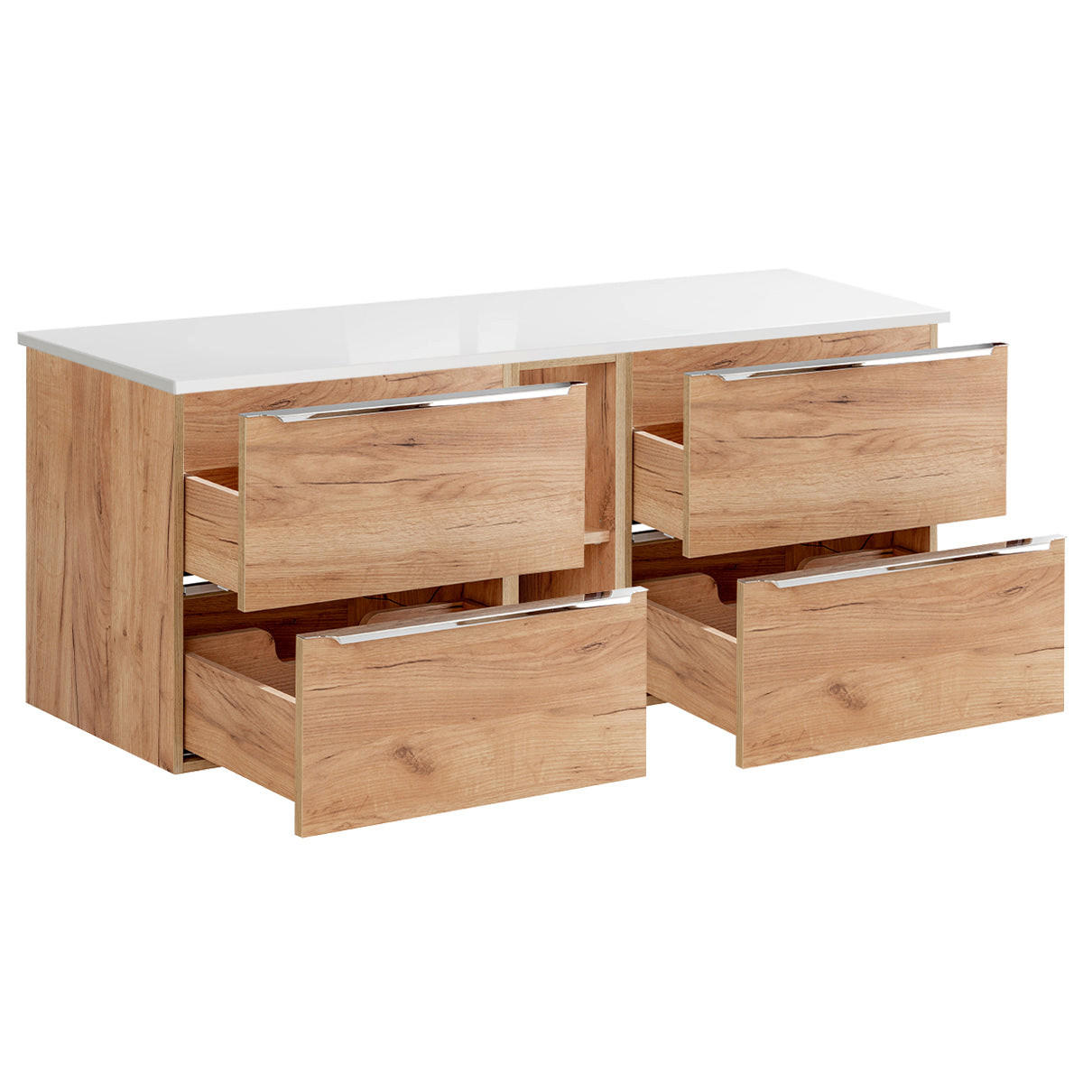 WASCHTISCHUNTERSCHRANK 140.4cm April Holz - Braun/Weiß, Holzwerkstoff (140.4/59/46cm) - Petits-meubles