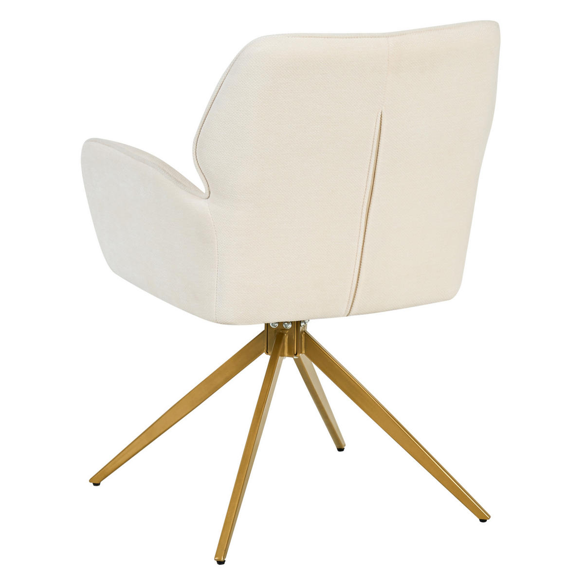 ESSZIMMERSTUHL drehbar 2er-Set Chenille Cream White - Weiß, Metall (45/84/53.5cm) - Meubliv
