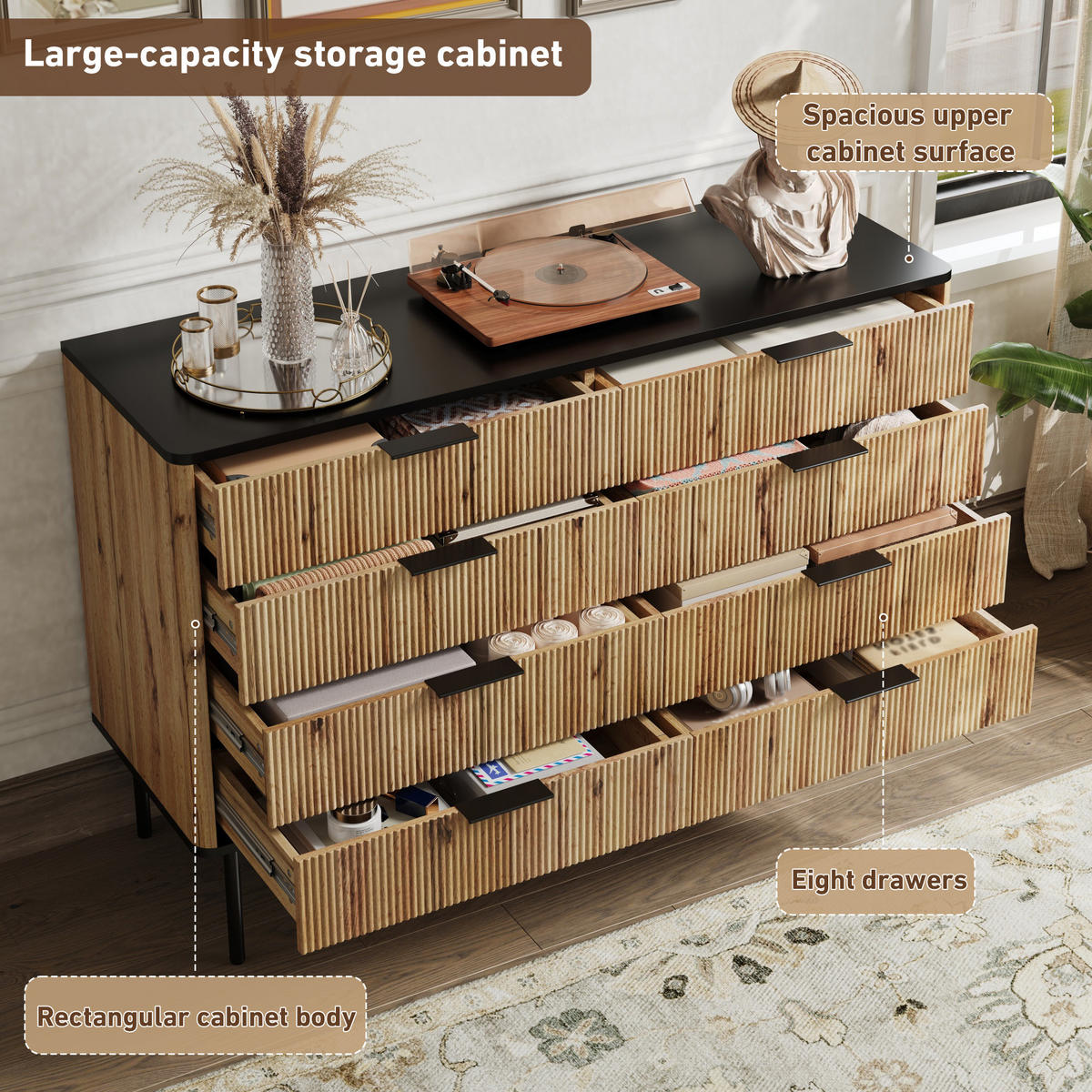 SIDEBOARD 120x39x80 cm Wohnzimmer - Naturfarben, Holz (120/80/39.5cm) - LEBENLANG