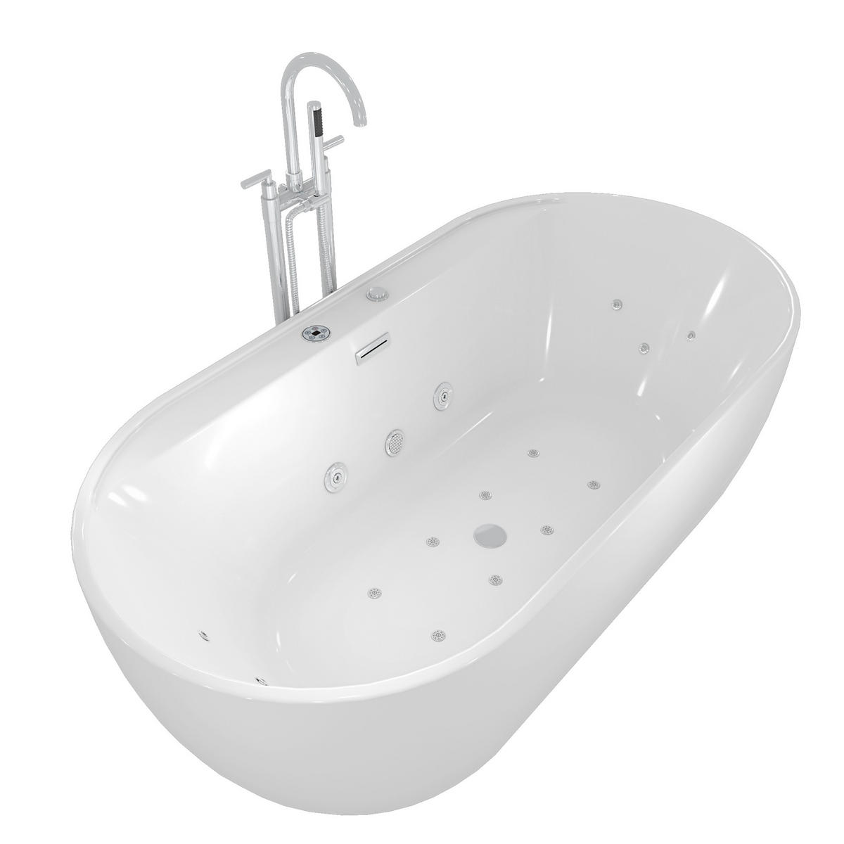 WHIRLPOOL freistehend F29 Armatur AF03 - Weiß, Glas/Kunststoff (90/58/180cm) - AcquaVapore by Sandra Jentho