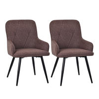 ARMLEHNSTUHL-SET 2 Stück in Lederlook(YZ3) - Dunkelbraun, Textil (57/87/62cm) - HOMAVO