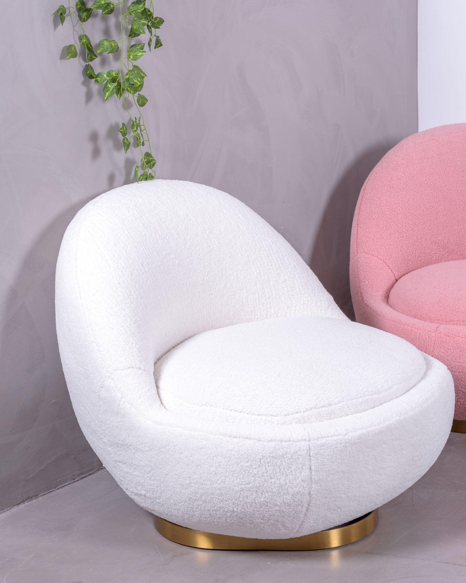 DREHSESSEL Baumwolle Weiß - Weiß, Textil (81/72/88cm) - Nest Dream