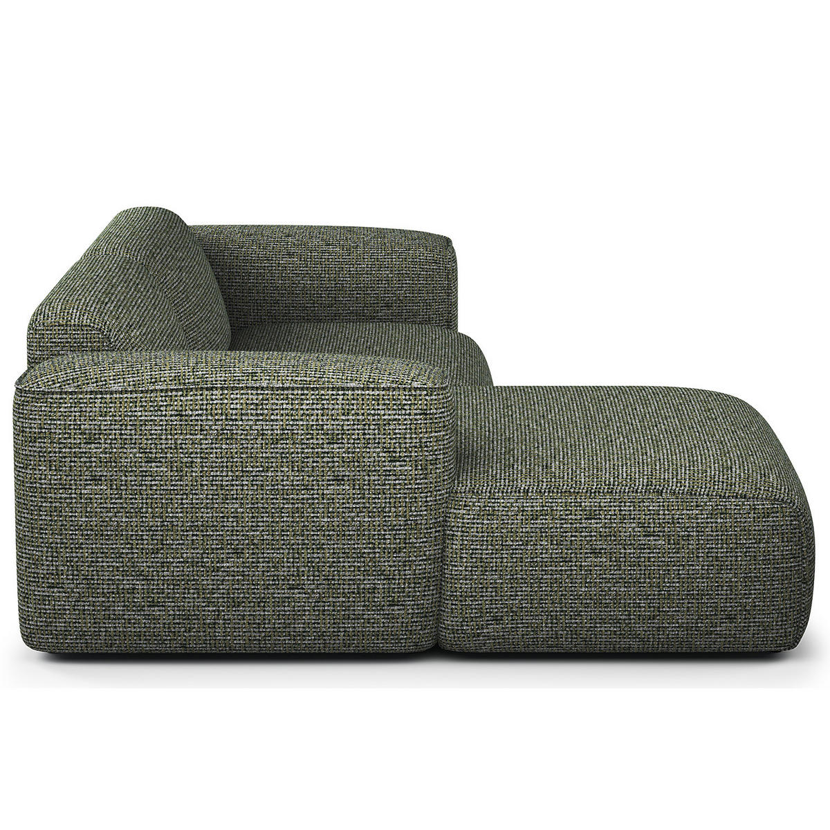 ECKSOFA mit XL-Longchair - Schwarz/Grün, Kunststoff/Textil (260/171cm) - home24