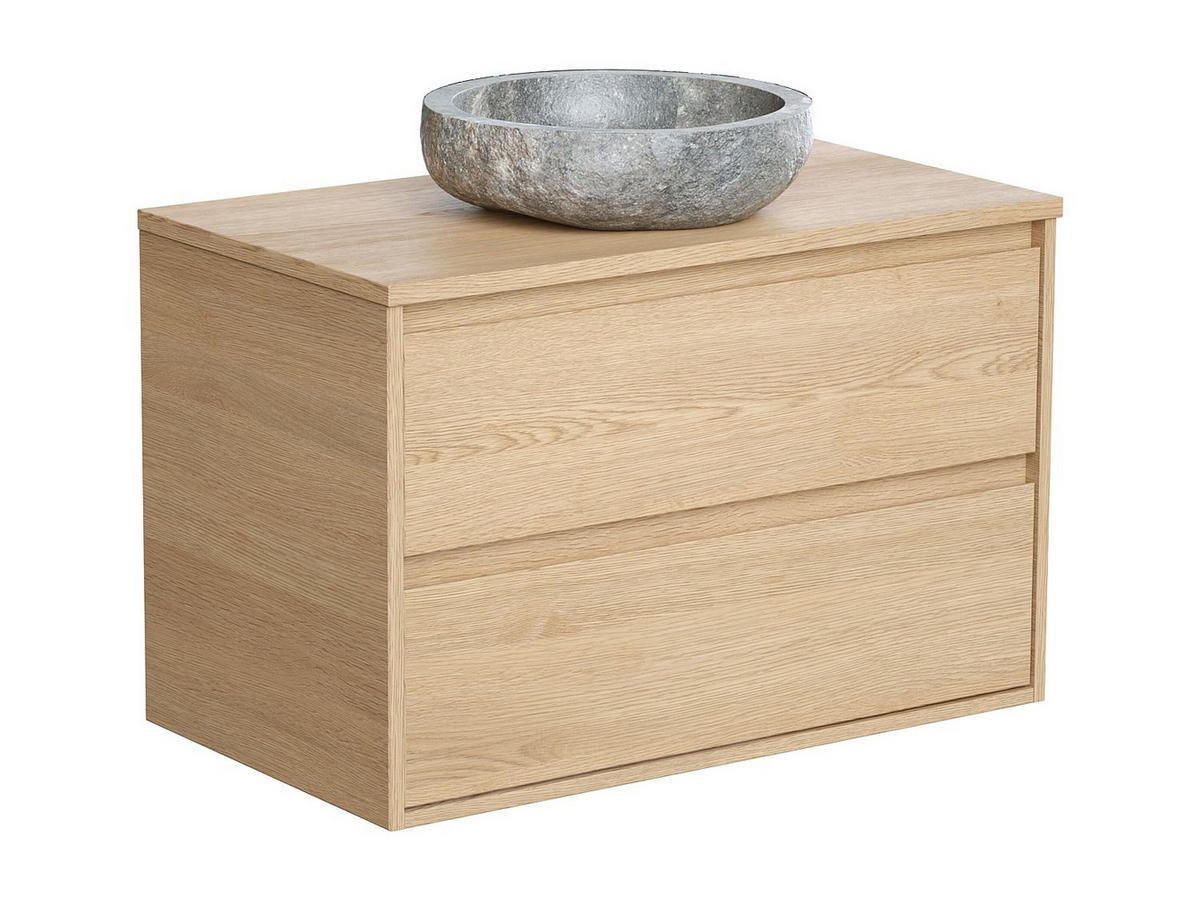 EINZELWASCHTISCH - 80 cm x 45 cm - holz - naturfarben hell Milipam - Naturfarben, Holz/Holzwerkstoff (80/50/45cm) - Vente-Unique