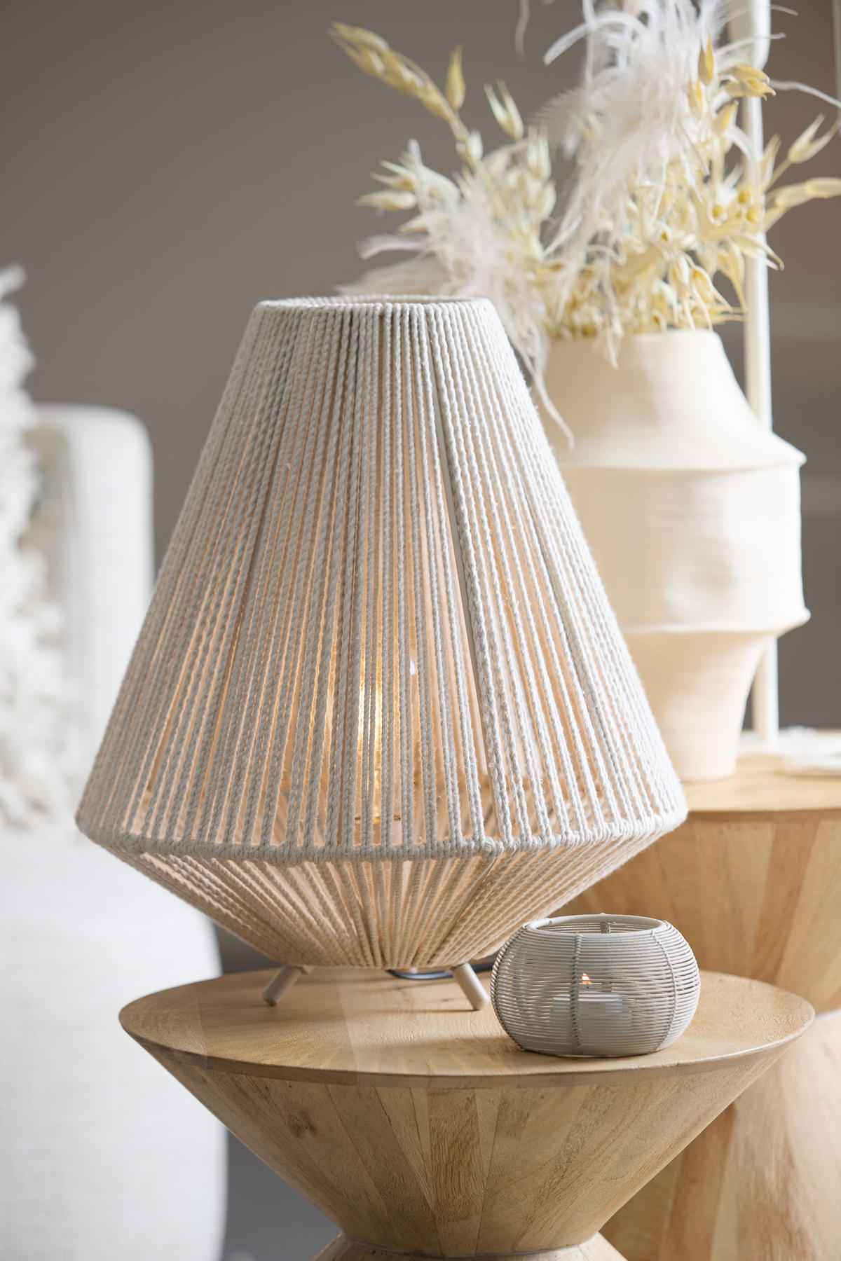 TISCHLAMPE Felida Weiß Ø35/40 cm - Weiß, Metall (35/35/40cm) - Light & Living
